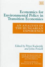 Cover of: Economics for Environmental Policy in Transition Economies by 