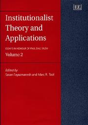 Cover of: Institutionalist Theory and Applications by Sasan Fayazmanesh