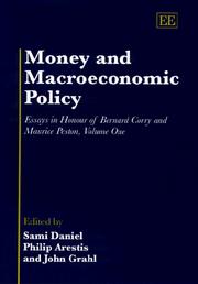 Cover of: Money and macroeconomic policy