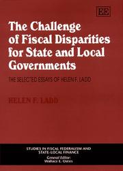 Cover of: The challenge of fiscal disparities for state and local governments: the selected essays