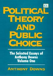 Cover of: Political theory and public choice by Anthony Downs