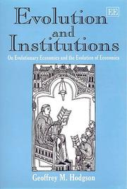 Cover of: Evolution and Institutions by Geoffrey M. Hodgson