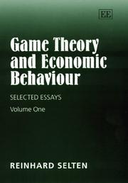 Cover of: Game theory and economic behaviour: selected essays