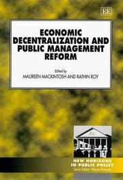 Cover of: Economic Decentralization and Public Management Reform (New Horizons in Public Policy Series)