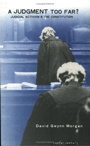Cover of: A Judgment too Far? Judicial Activism and the Constitution
