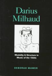 Cover of: Darius Milhaud by Deborah Mawer