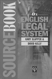 Cover of: Sourcebook on English legal system