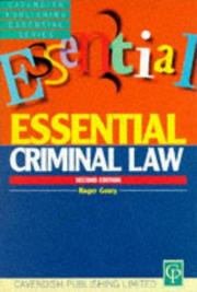 Cover of: Criminal Law (Essential) by Roger Geary, Roger Geary, Nicholas Bourne