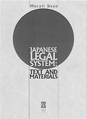 Cover of: Japanese legal system by [complied and edited by] Meryll Dean.