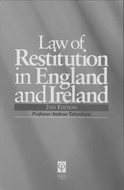 Cover of: Law of restitution in England and Ireland