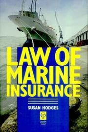 Cover of: Law of marine insurance by Hodges, Susan LLB.