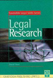 Cover of: Legal Research (Legal Skills Series) by Stott, David Stott, Julie Macfarlane