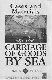 Cover of: Cases & Materials on the Carriage of Goods By Sea