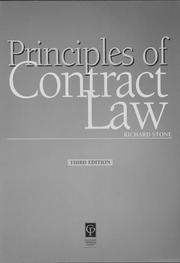 Cover of: Contract Law (Principles Of Law)