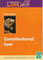 Cover of: Constitutional Law (Lawcards) by Cavendish, Cavendish Publishing Limited