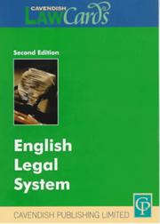 Cover of: English Legal System (Lawcards) | Cavendish