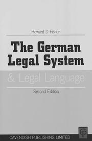 Cover of: The German Legal System and Legal Language : A General Survey Together With Notes and a German Vocabulary