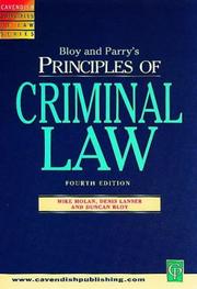Cover of: Principles of Criminal Law (Principles of Law Series)