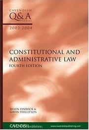 Cover of: Constitutional and administrative law by Helen Fenwick