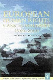 Cover of: European human rights case summaries 1960-2000