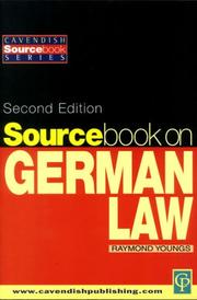 Cover of: Sourcebook on German law by Raymond Youngs