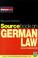 Cover of: Sourcebook on German law