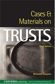 Cover of: Cases and Materials on Trusts by Mohamed Ramjohn