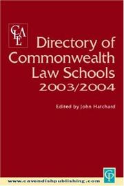 Cover of: Directory of Commonwealth Law Schools 2003-2004 by Clea