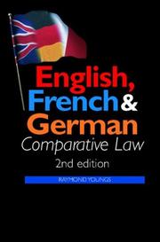 Cover of: English French & German Comparative Law