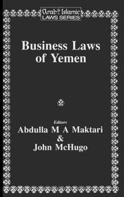 Cover of: Business laws of Yemen
