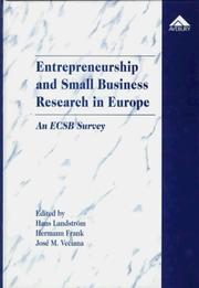 Cover of: Entrepreneurship and small business research in Europe: an ECSB survey
