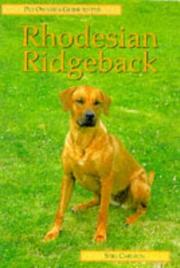 Cover of: RHODESIAN RIDGEBACK (Pet Owner's Guide) by Stig C. Carlson