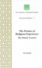 Cover of: Poetics of Religious Experience: The Islamic Context (The Institute of Ismaili Studies)