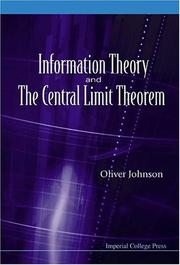 Cover of: Information Theory And The Central Limit Theorem by Oliver Johnson