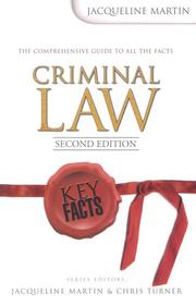 Cover of: Criminal Law (Key Facts) by Jacqueline Martin