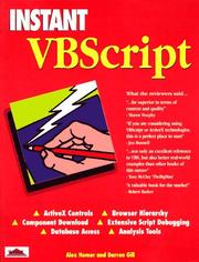 Cover of: Instant VBScript