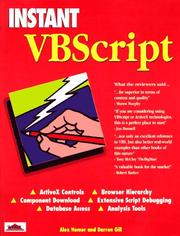 Cover of: Instant VBScript by Alex Homer