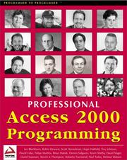 Cover of: Professional Access 2000 programming