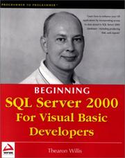 Cover of: Beginning SQL server 2000 for VB developers