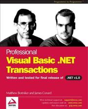 Cover of: Professional VB.NET Transactions