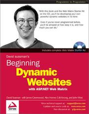 Cover of: Beginning Dynamic Websites with ASP.NET Web Matrix