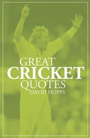 Cover of: Great Cricket Quotes by David Hos