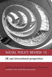 Cover of: Social policy review. by edited by Catherine Bochel, Nick Ellison and Martin Powell.