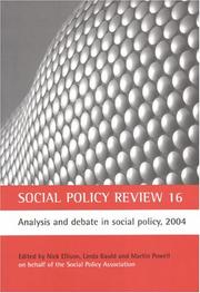 Cover of: Social Policy Review 16: Analysis and Debate in Social Policy, 2004 (Social Policy Review)
