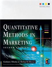 Cover of: Quantitative Methods in Marketing by Graham J. Hooley, Michael K Hussey, Graham Hooley, Michael Hussey