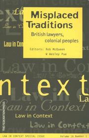 Cover of: Misplaced Traditions: British Lawyers, Colonial Peoples (Law in Context)