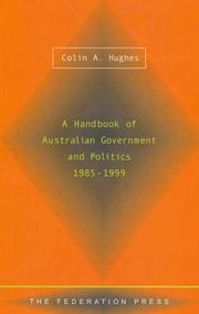 Cover of: A handbook of Australian government and politics, 1985-1999