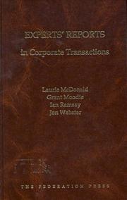 Experts' Reports in Corporate Transactions by Ian Ramsay, Jon Webster, Laurie McDonald