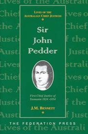 Cover of: Sir John Pedder: first chief justice of Tasmania, 1824-1854