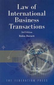 Law of international business transactions by Robin Burnett